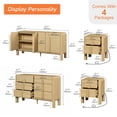 thumbnail image 3 of 6 Drawer Dresser and Nightstand Sets for Bedroom, 4 Pcs Bedroom Set，Night Stand Set of 2, Modern Accent Chest with Curved Profile Design, Wooden Mid Century Storage Cabinet Set, 3 of 12