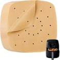 thumbnail image 1 of 100 bandejas cuadradas para hornear de 8 pulgadas con revestimiento perforado desechable para parrilla, olla arrocera, vaporera y freidora, 1 of 5