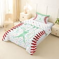 thumbnail image 3 of Erosebridal Green Dripping Baseball Stitch & Batter Silhouette Graphic Twin Comforter Sets 3-Piece, Sport Graphic Bedding Set for Boys And Girls Kids,Breathable Home Decor, 3 of 6