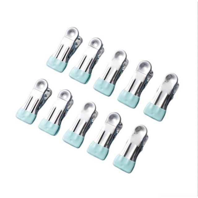 Moyic 10 Uds. Colgador de secado de ropa, abrazaderas fijas multifuncionales antideslizantes para el hogar, pinzas para la ropa al aire libre a prueba Almacenamiento y organización del hogar Verde Moyic HA066693-04