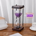 thumbnail image 1 of Reloj de arena, temporizador de arena soplado a mano para gestión del tiempo, construcción de vidrio duradera de 30 minutosArena morada30 minutes, 1 of 5