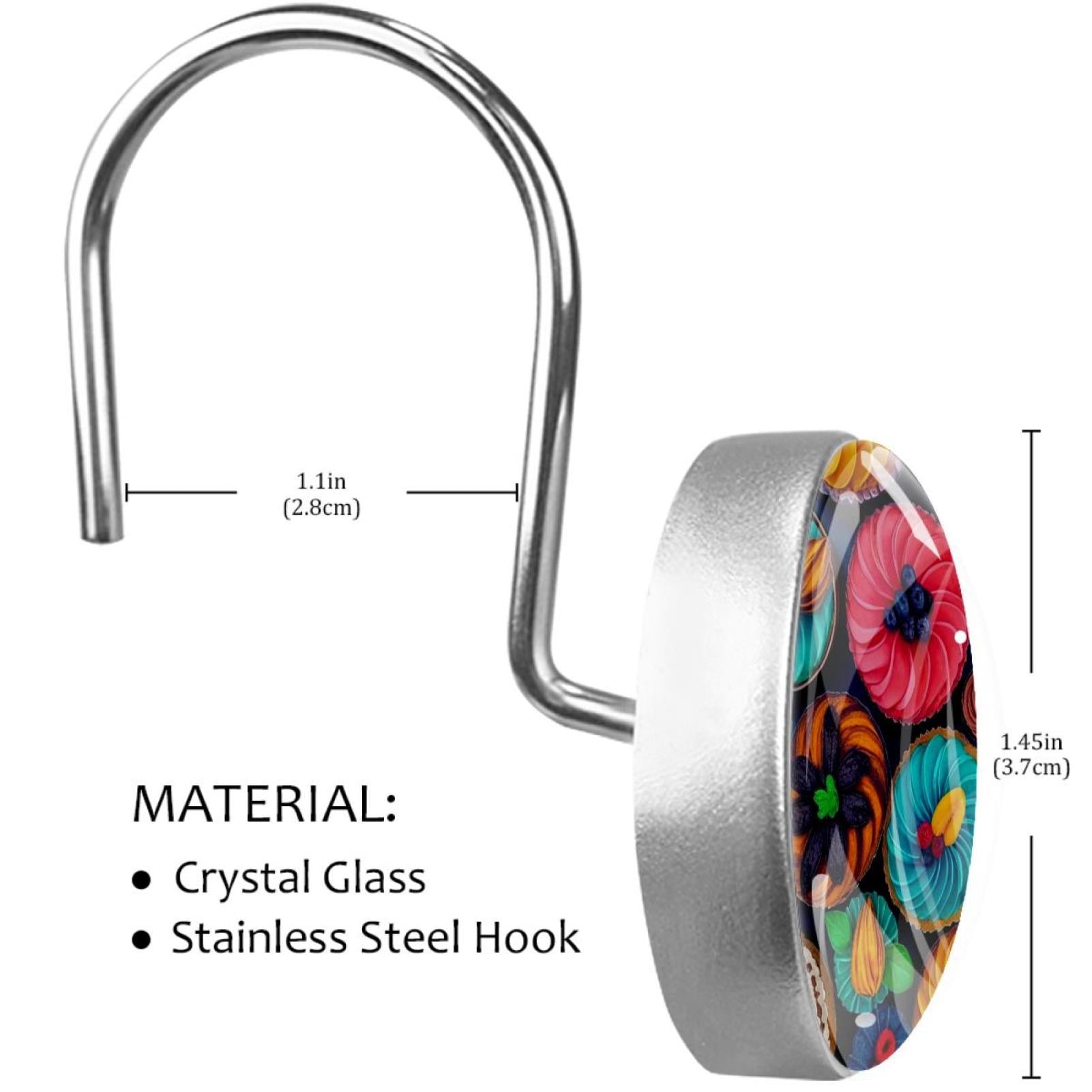 HemaKayy 12 Pcs Shower Curtain Hooks Bathroom Decorative Accessories Cup Cake