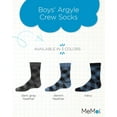 thumbnail image 2 of MeMoi Boys Argyle Cotton-Rich Fine-Gauge Crew Sock - Boys - Male, 10-12, Navy, 2 of 12