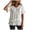 White, variant on Women's Casual Ruffle Short Sleeve Blouses Oversized Cotton Linen Tunic Tops Summer Loose Fit Ruffled Hem Flowy Shirts (Light Blue, XL)