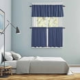 thumbnail image 5 of Navy Blue Striped Kitchen Curtains Sets for Windows 24 Inch Length, Navy Blue White Farmhouse Stripes Rod Pocket Window Treatments Tier Curtains and Valances Set for Bedroom/Bathroom, 5 of 8