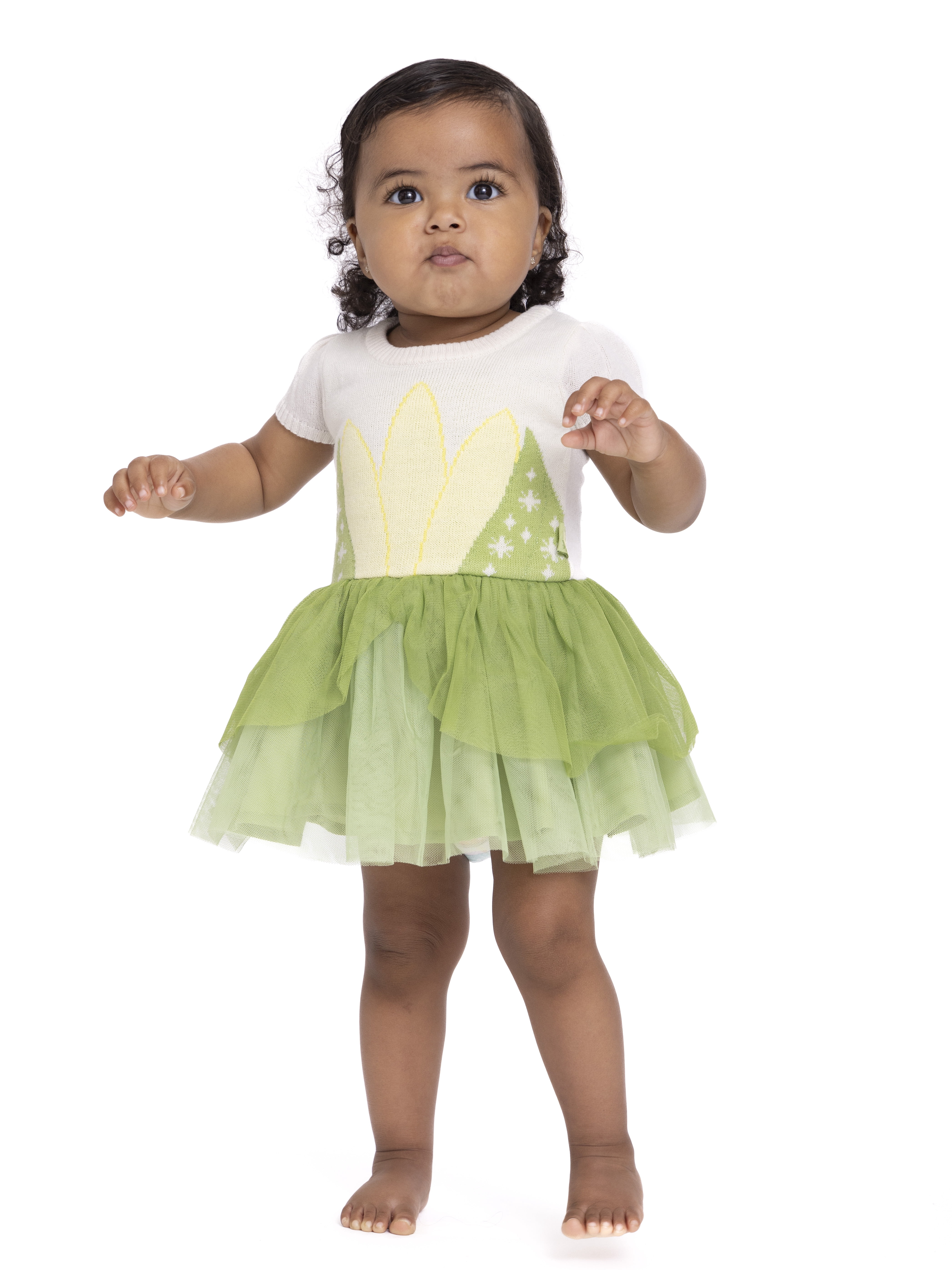 strapless open back dress Posh Peanut Toddler Girl's Disney Tiana Tulle Dress in Green, 2 Toddler, Viscose from Bamboo main image 0