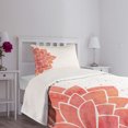 thumbnail image 5 of Ambesonne Lotus Quilted Bedspread Set 2 Pcs, Aquarelle Half Flower Art, Twin Size, Coral Pale Peach, 5 of 6