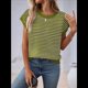 thumbnail image 4 of Suéter Informal de Rayas con Mangas y Bloques de Color Verde, Talla L, 4 of 9