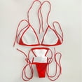 thumbnail image 5 of SMihono Women Trendy Triangle Micro Bikini Set Push Up Padded Swimsuit Adjustable Spaghetti Strap Bathing Suit Tie Side Thong Beachwear Two Piece Swimwear Red 4, 5 of 6