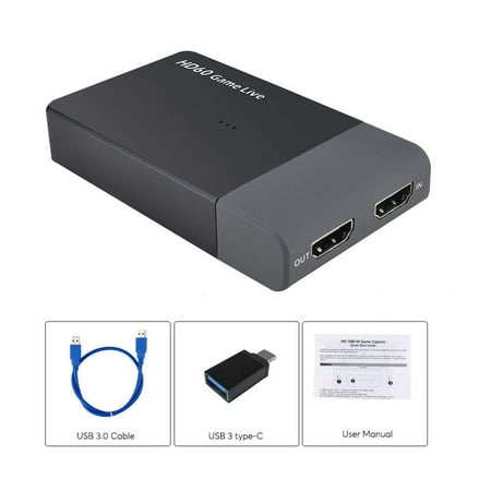 Y H HDMI HD Game Capture Card support Live Stream,1080P 60fps Recording,Gameplay Commentate via Mic,USB3.0 Low