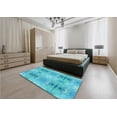 thumbnail image 5 of Ahgly Company Machine Washable Indoor Round Transitional Dark Turquoise Green Area Rugs, 6' Round, 5 of 7