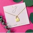 thumbnail image 4 of Ellison+Young Scripted Notes Locket Initial Woman's Necklace 16 in, Stainless Steel, 1 Count, 4 of 6