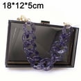 thumbnail image 2 of One shoulder cross bag, portable chain small square bag, transparent acrylic bag for women-Transparent black, 2 of 5