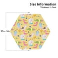 thumbnail image 3 of Pofeuu Summer Animals Print Leather Coasters Set of 6, Round Cups Mugs Mat Pad for Home Kitchen Heat Resistant Drink Coasters,Hexagon, 3 of 7
