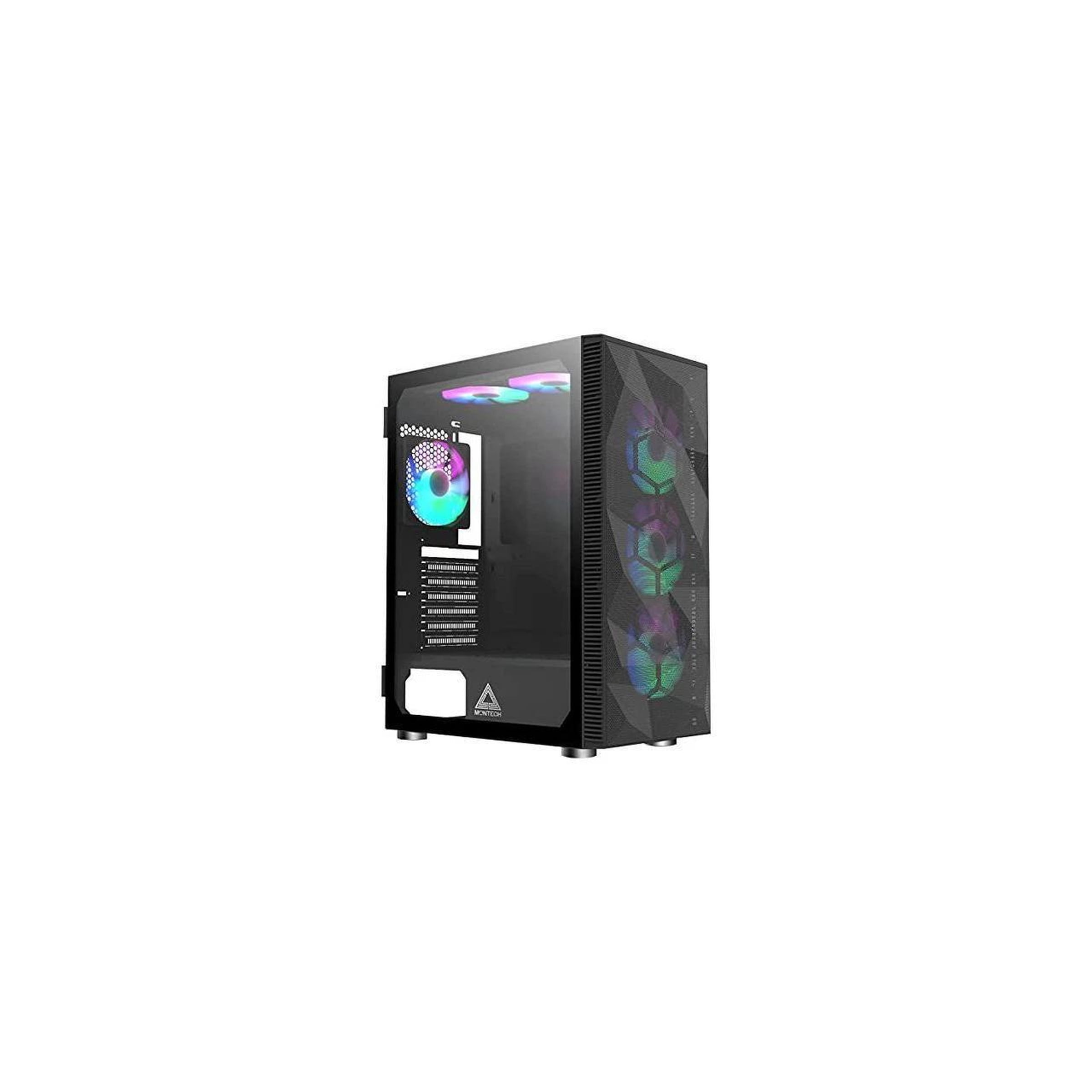 Montech X3 Mesh ATX Mid-Tower Gaming PC Case 6 RGB Lighting Fans Pre-Installed