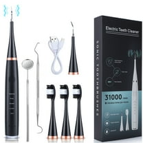 KIBVOE Remover for Teeth ,Ultrasonic Teeth Cleaner,  Electric Ultrasonic Calculus Remover,Teeth Care with 5 Intensity Modes for Adult & Kids (Black)