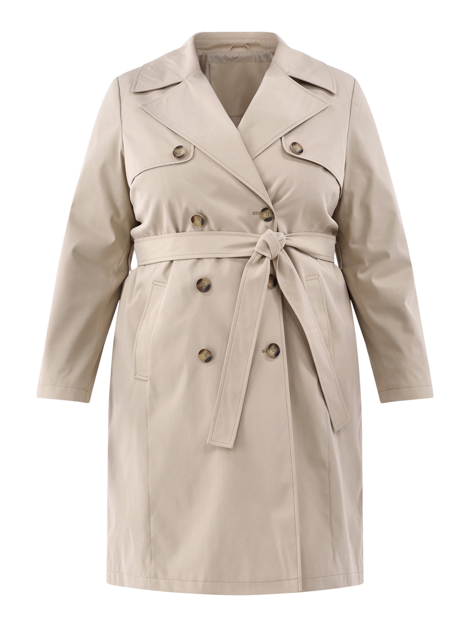 Time and Tru Double Breasted Trench Coat, Women's and Women’s Plus