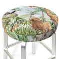 thumbnail image 3 of Susaid Watercolor African Animals Wildlife Print Elastic Bar Stool Cover Personalized Washable Stool Cover for Barbershop Home Bar Kitchen-14 inch, 3 of 7