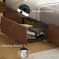 thumbnail image 3 of GUNAITO Full Size Bed Frame with Headboard and 4 Storage Drawers LED Bed Frame with USB Ports & Outlets Rustic Brown, 3 of 9