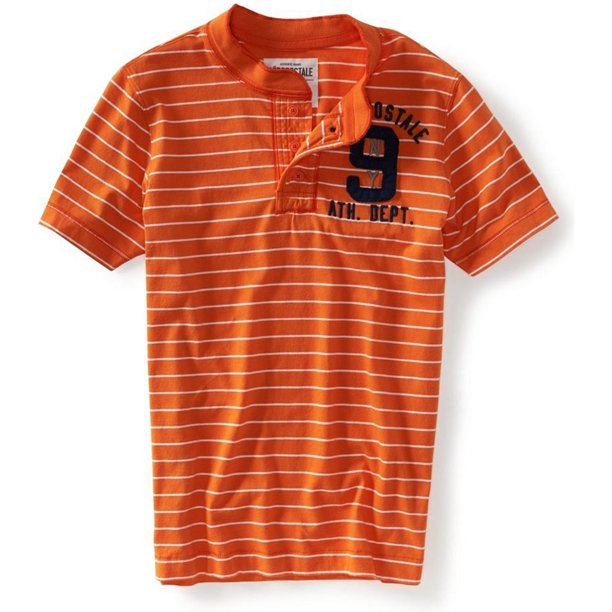 Playera gráfica a rayas Aeropostale para hombre naranja extragrande