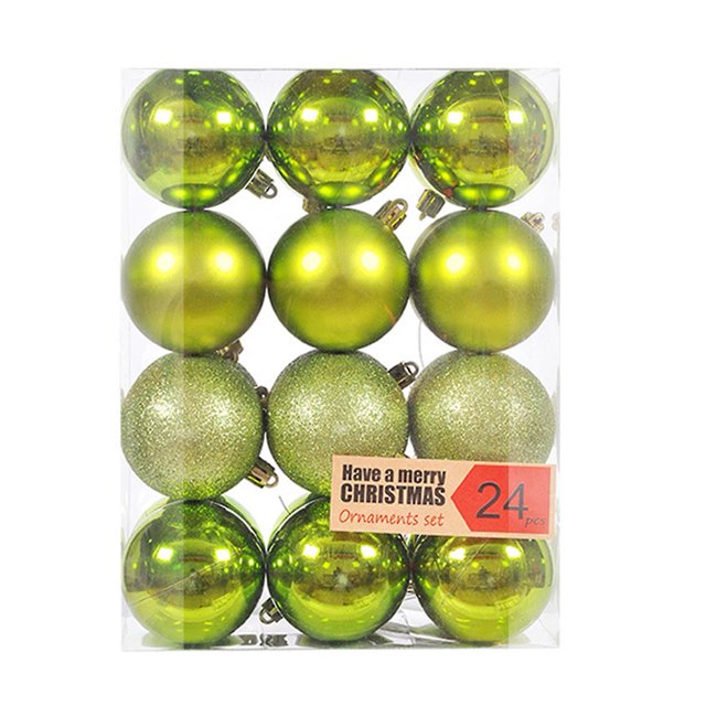 3cm Farfi 24 Uds. Bolas de Navidad brillantes bolas de Navidad colgantes de árbol colgantes de Navidad para decoración del hogar de fiesta