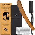 thumbnail image 1 of ASIPRO Straight Razor Men with 10 Shaving Blades (20 Single Edge Razors Blades), Straight Edge Razors Rasoir Barbe Homme avec 10 Lame Rasoir Shaving Reusable Barber Razor for Beard, 1 of 7