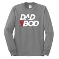 thumbnail image 2 of Wild Bobby, Funny Dad Bod Logo, Pop Culture, Men Long Sleeve Shirt, Heather Grey, Large, 2 of 4