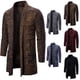 thumbnail image 4 of Suéter de punto largo para hombre, abrigo, cárdigan informal, cárdigan de punto extra largo para hombre, abrigo de suéter de color sólido, 4 of 5
