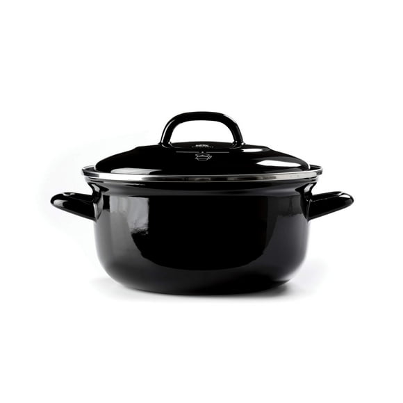BK Indigo Aluminum Heavy-Gauge Carbon Steel, Induction, 2.5 QT Nonstick Glaze Dutch Oven, Dishwasher Safe, Black