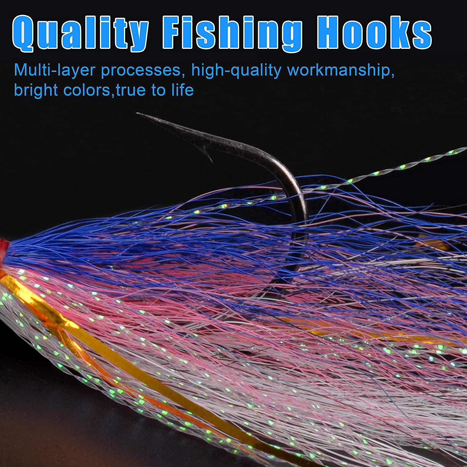 UV Glowing Strong Hook Bucktail Jigs Saltwater Hair Jigs-Head Fishing Lures  Assorted Kit for Striped Bass Walleye Snook Rockfish Redfish 1/4oz 1/2 oz