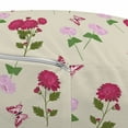 thumbnail image 3 of Floral Pouf Cover with Zipper, Spring Time Flowers Spread Bouquet on Pastel Tone Backdrop Pattern, Soft Decorative Fabric Unstuffed Case, 30" W X 17.3" L, Grey Yellow Multicolor, by Ambesonne, 3 of 5
