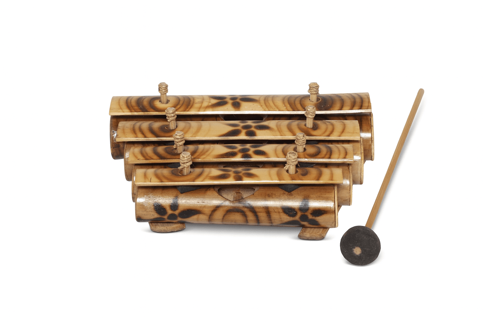 Hand Carved Bamboo Xylophone (Rindik) with Beater – Traditional Balinese Gamelan Instrument
