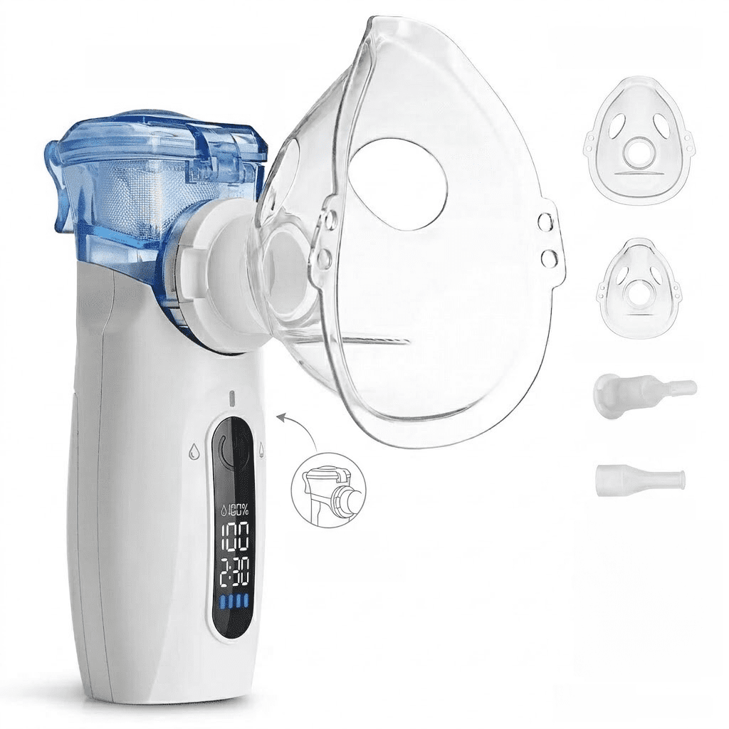 AJZIOJIRO Handheld Humidifier USB Rechargeable Steam Inhaler Portable Compressor for Home Travel