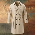 thumbnail image 5 of Hulanddfd Mens Coat Double Breasted Belted Trench Coat, Long Windbreaker with Pockets & Button Cuffs, Elegant Outerwear, 5 of 8