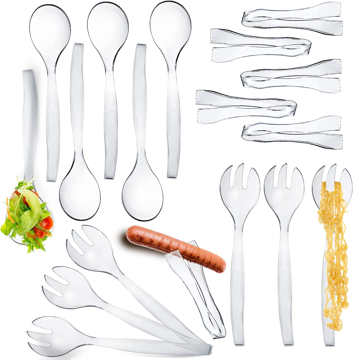 StarMar Clear Plastic Serving Utensils Disposable Serving Spoon