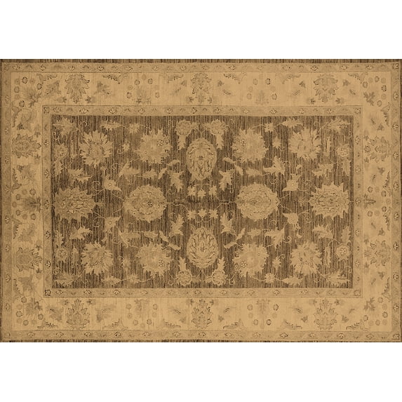 Ahgly Company Indoor Rectangle Oriental Brown Traditional Area Rugs, 7' x 9'