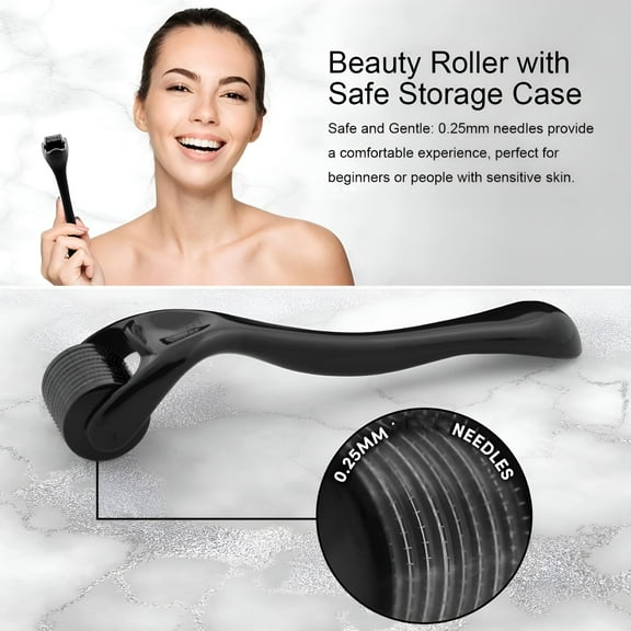 ACDANC Derma Roller for Face Hair Beard Scalp 0.3mm Microneedle Roller with Safe Storage Case Personal Beauty Instrument for Men Women