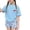Blue, variant on CCRFTGI Summer Clothes for Child Girls Size 8 Cute 2 Piece Outfits Lounge Set Athletic Bow Cherry Print Short Sleeve Tee Top and Waist Shorts Clothing Sets Purple 7-8 Years