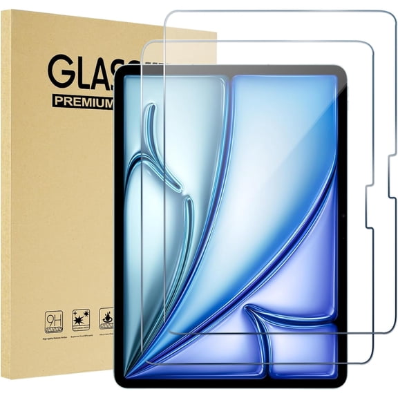 ProCase 2 Pack Screen Protector for iPad Air 6th Generation 11 inch M2 2024 A2902 A2903 A2904, Tempered Glass Film Guard for iPad Air 6 -Clear
