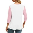 thumbnail image 5 of Womens Workout Tops V Neck Color Block Baseball Tunics Tee 3/4 Sleeve Fashion Comfy Cotton Basic Raglan T Shirts, 5 of 7