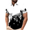 thumbnail image 6 of PNTUTB Men's Fashion Striped Color Blocked Casual Relaxed Button Down Collar Short Sleeve Pullover Blouse, 6 of 6
