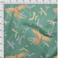 thumbnail image 4 of oneOone Cotton Cambric Dusty Teal Green Fabric Tropical Parrot With Leaves Sewing Material Print Fabric By The Yard 56 Inch Wide, 4 of 4