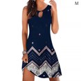 thumbnail image 2 of Robe Bohème Femme Vêtements de Plage Robe Femme Robe Sans Manches Mini, Bleu Marine, Rayé, m, 2 of 5