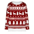 thumbnail image 3 of Frostluinai Womens Sweatshirts Merry Christmas Long Sleeve Oversized Pullover Xmas Fair Isle Graphic Sweat Shirts Crewneck Fall Sweatshirts, 3 of 4