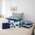 thumbnail image 6 of Castle Fairy Boys Girls Leopard Print Bedding Comforter Set,Black Blue Queen Bedding Sets, 6 of 8