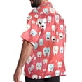 thumbnail image 3 of Tiny teeth Men's Button Down Casual Hawaiian Print Short Sleeve Summer Beach Shirt, 3 of 6