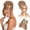 Dark Blonde, variant on 2-in-1 Messy Bun Hair Piece with Long Side Bangs - Quick Drawstring Ponytail Extension Updo Wig Topper for Women Daily Fast Commute
