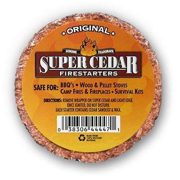 Encendedores SUPERCEDAR de cedro natural impermeables, 4 unidades