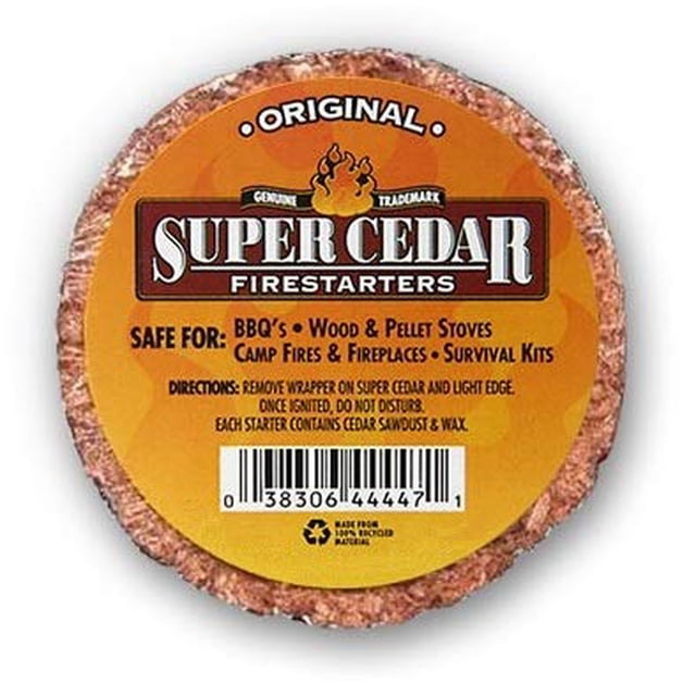 Encendedores SUPERCEDAR de cedro natural impermeables, 4 unidades