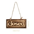thumbnail image 2 of LNGOOR 2 Pcs Hanging Wooden Door Sign LED Signs Handles Open Closed for, 2 of 8